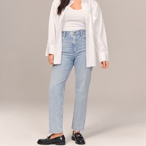 Abercrombie & Fitch The Ankle Straight Ultra High Rise Jean - Curve Love LONG